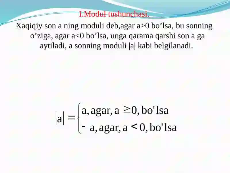 Modulli tenglamalar va tengsizliklar 2