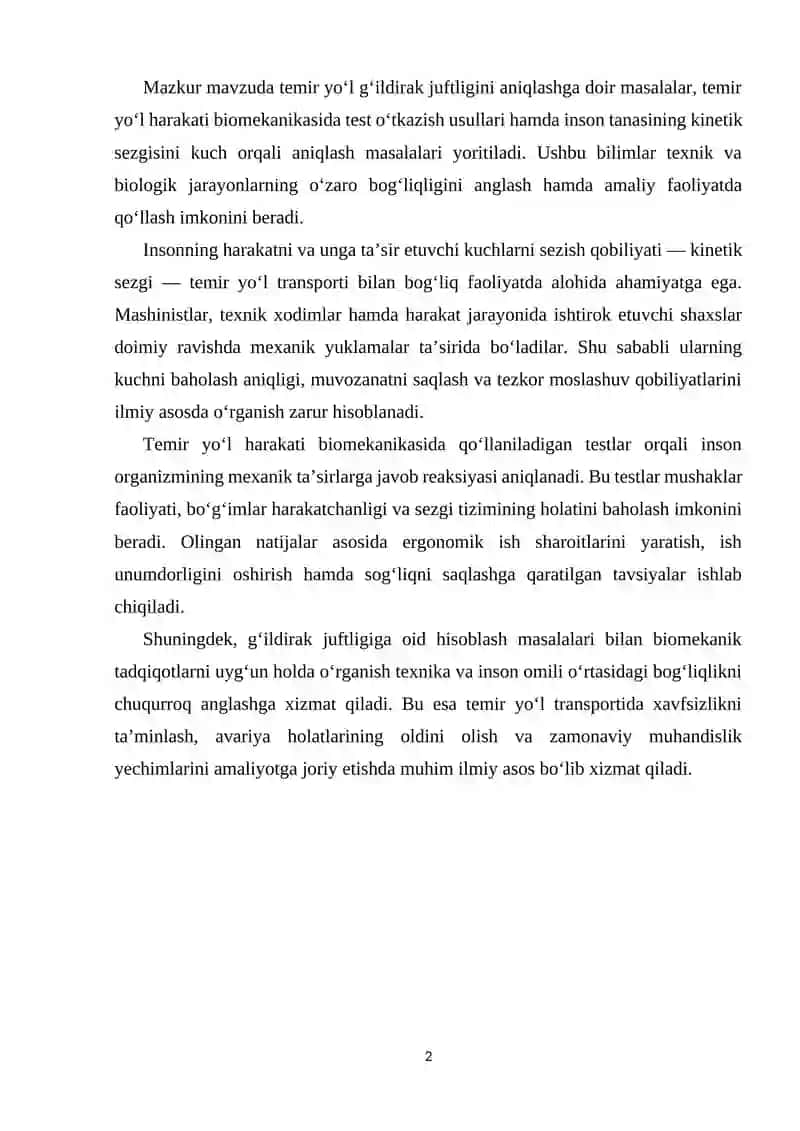 Temir yo‘li biomekanikasi 2
