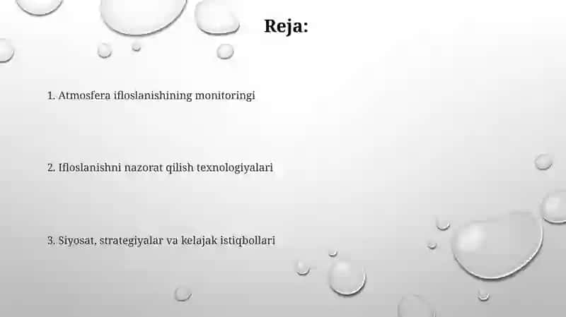 Shaharatmosferasining Monitoringi va Nazorati 2