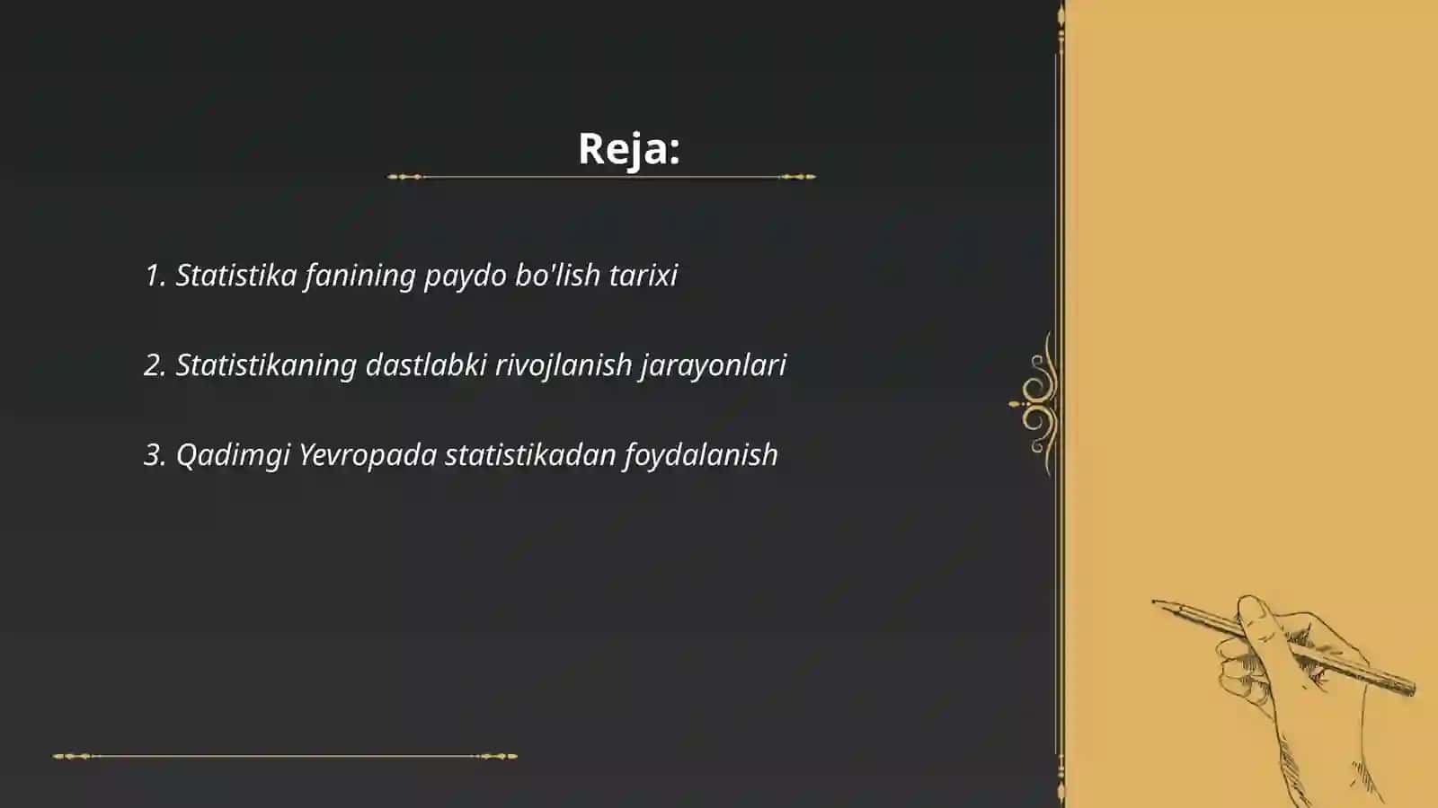 Statistikaning paydo bo'lish tarixi va rivojlanish bosqichi 2