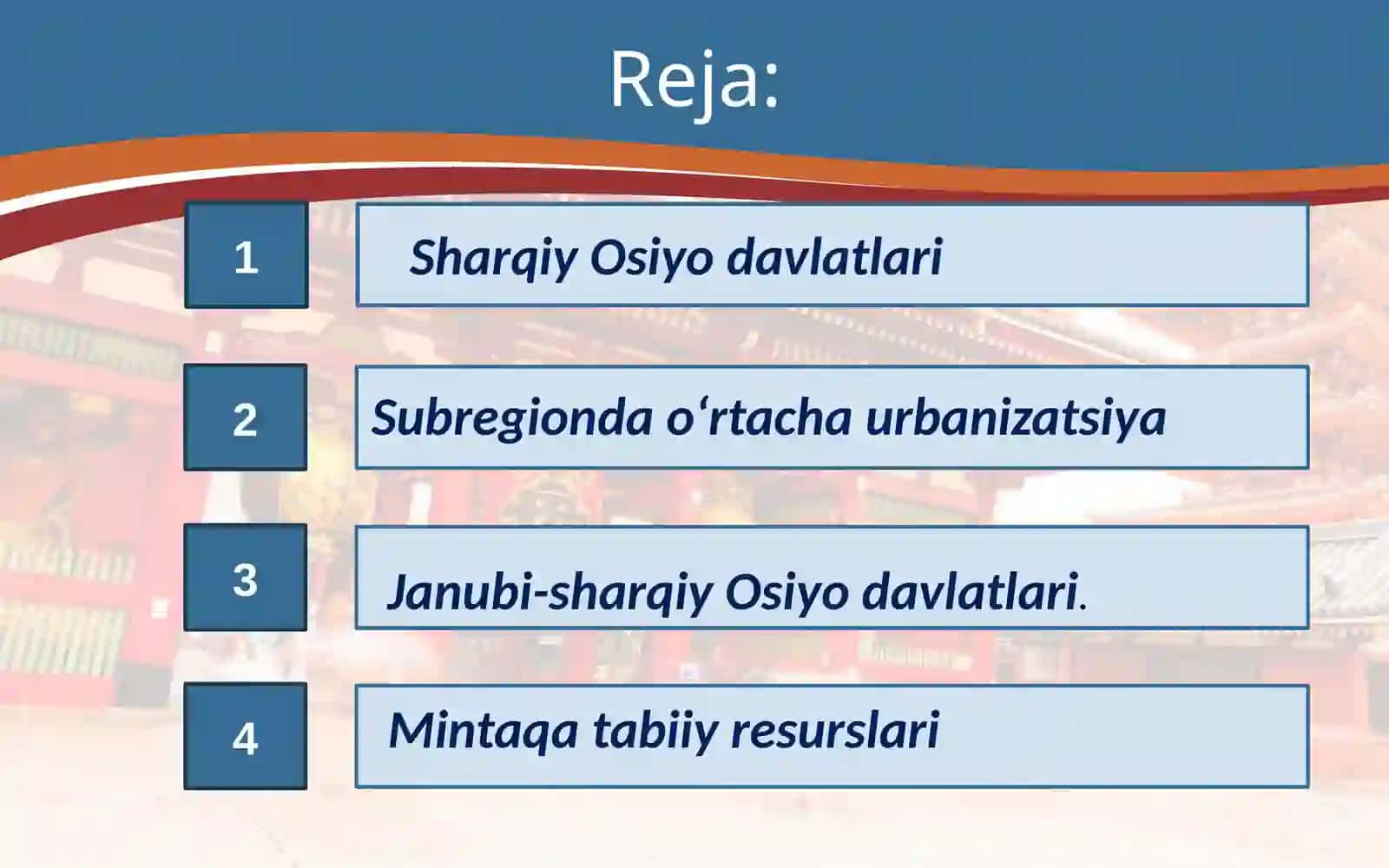 Sharqiy va janubi–sharqiy osiyo davlatlari 2