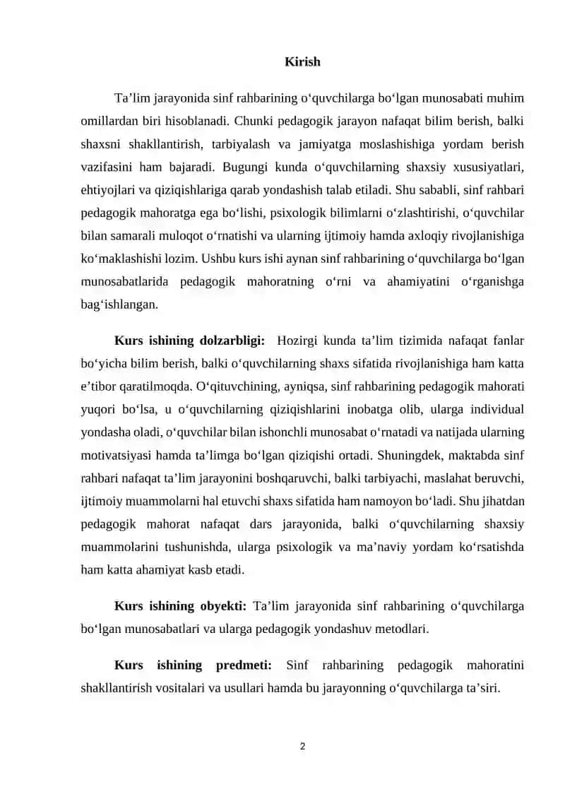 O'quv-tarbiviy ishlarni tashkil etish metodikasi 2