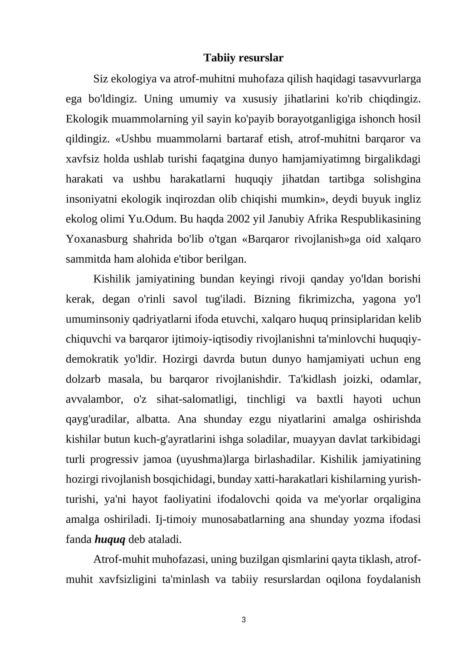 TABIIY RESURSLAR MUAMMOSI 2