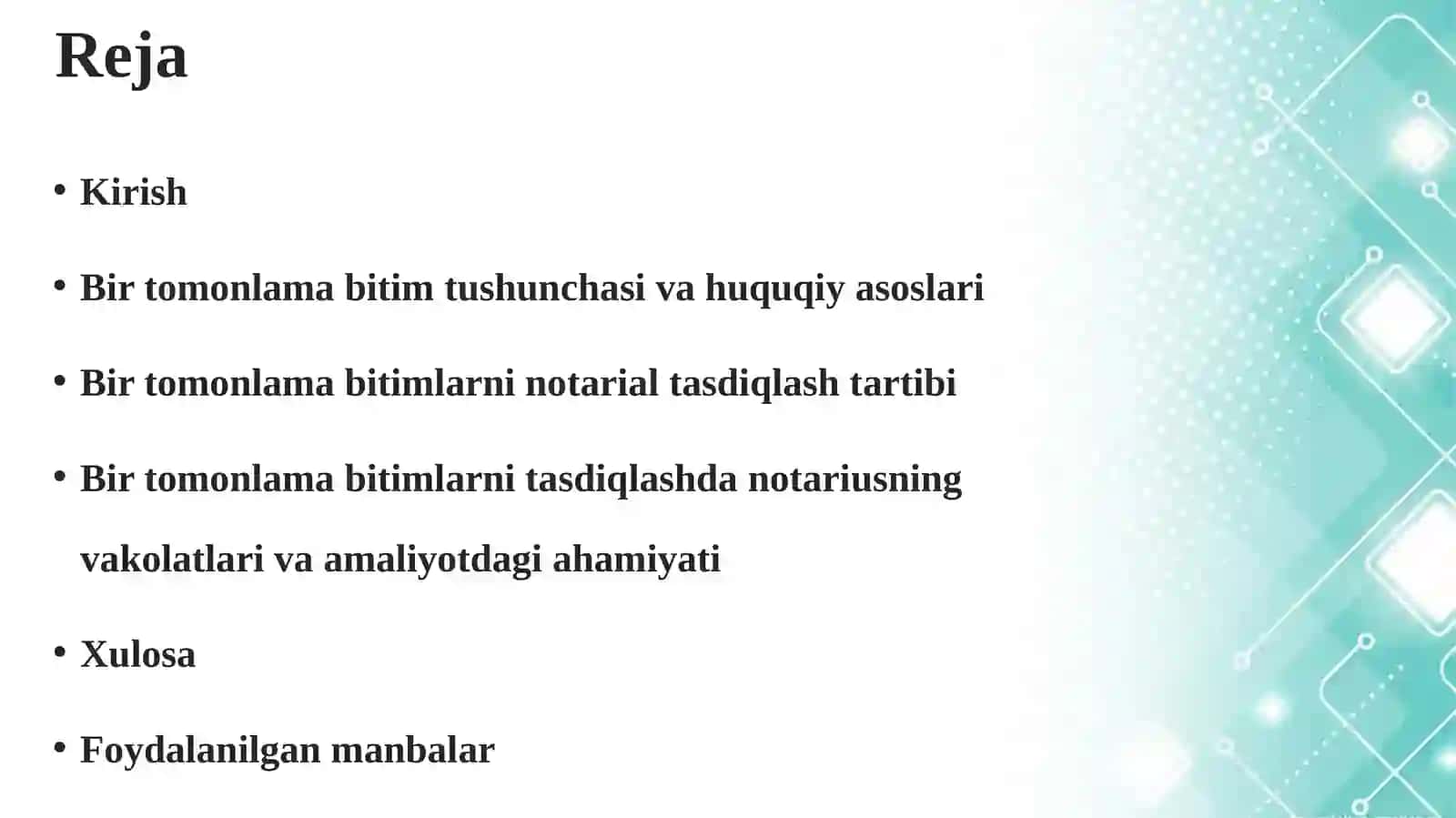 Bir tomonlama bitimlarni tasdiqlash 2
