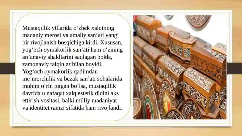 Mustaqillik yillari davog'oy makorliksanati 2