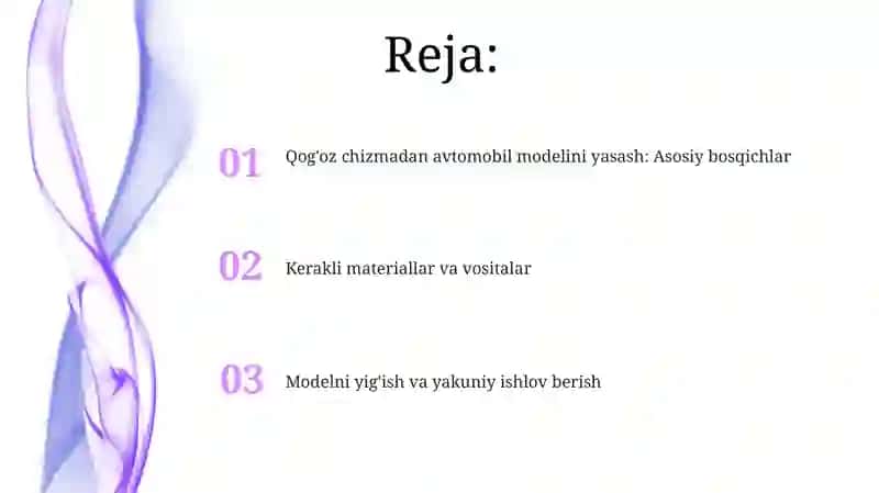 Qog'ozdan avtomobil modelini yasash 2