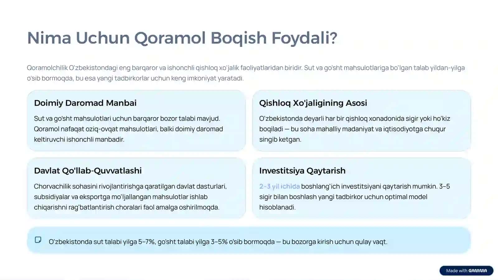Chorvachilik: Qoramol Boqish Orqali Daromad Qilish 2