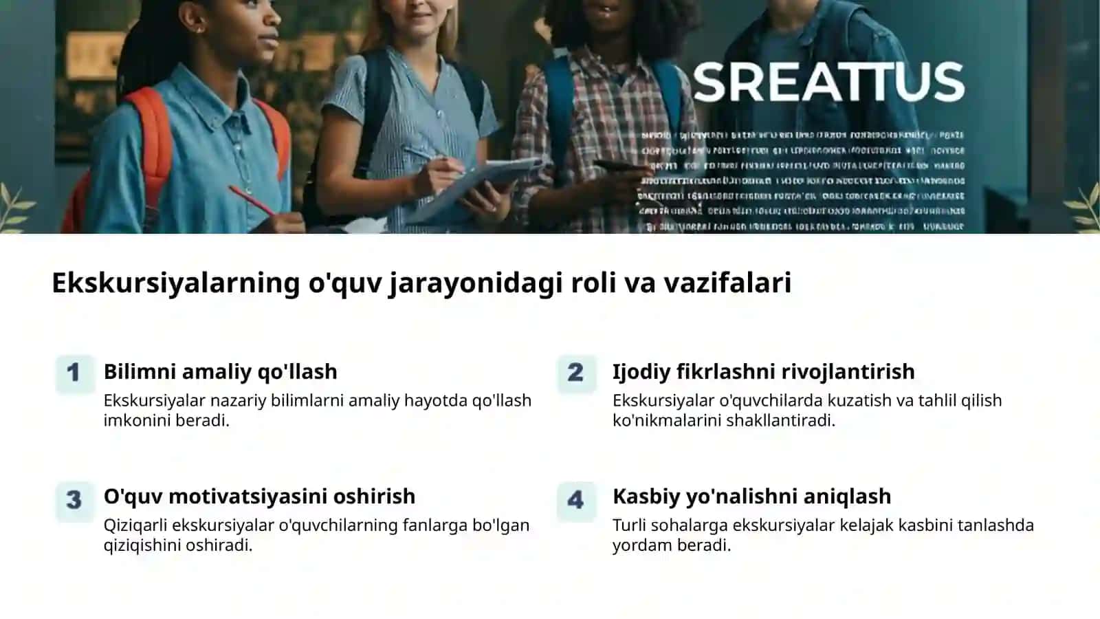 Biologik ekskursiyalar: ta'lim va tarbiya 2