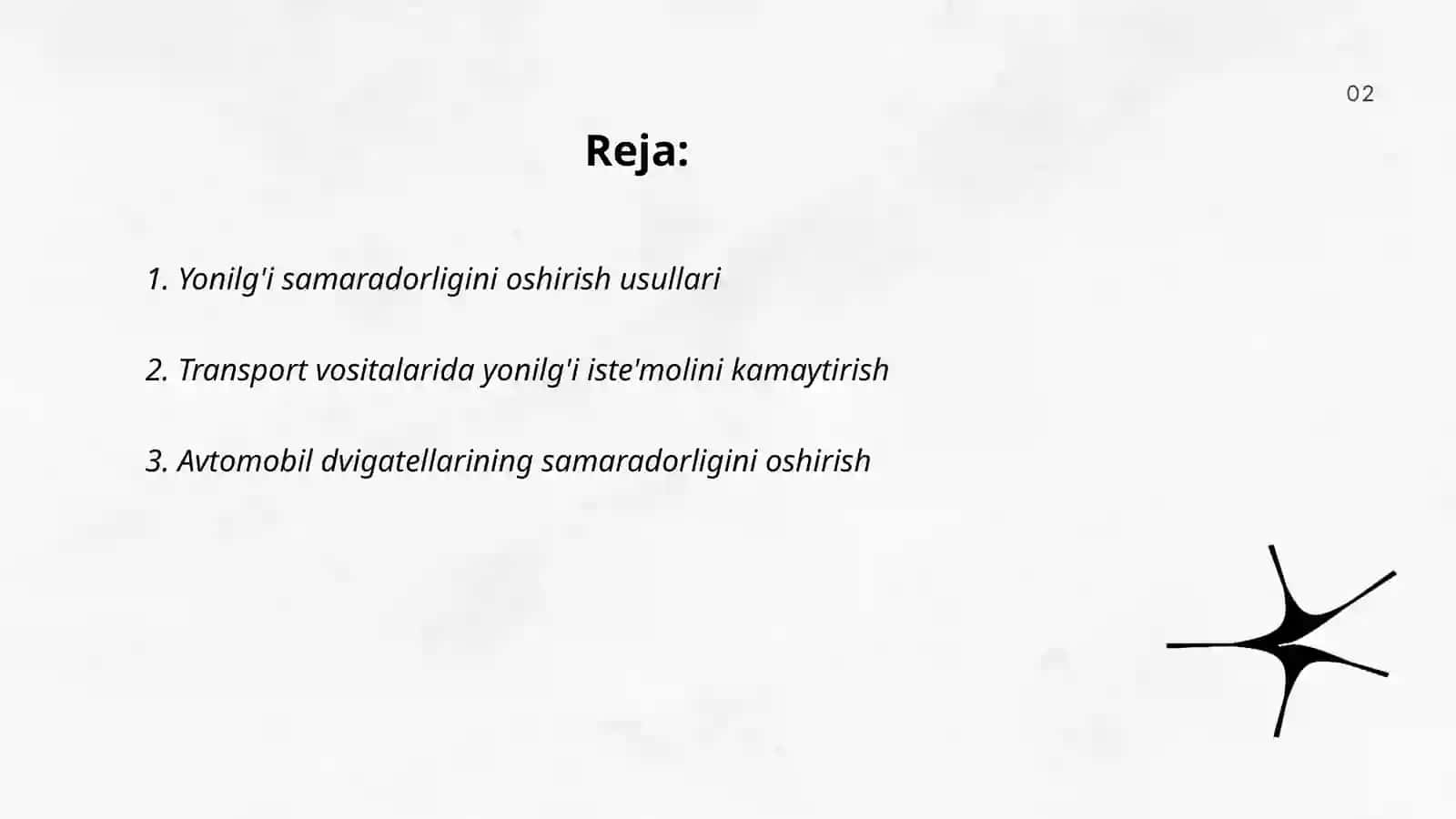 Yonilg'i samaradorligini oshirish usullari 2