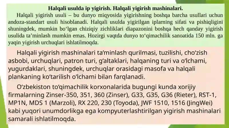 HALQALI USULDA IP YIGIRISH 2