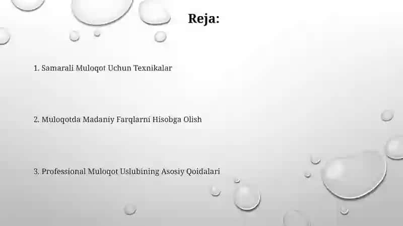Kasbiy muloqot uslubiyati va qoidalar 2