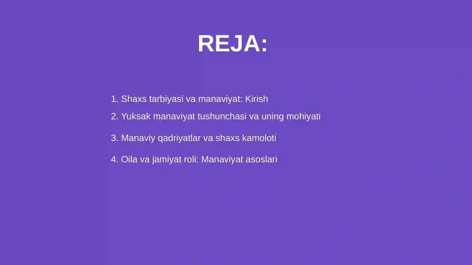 Shaxs tarbiyasi va manaviyat 2
