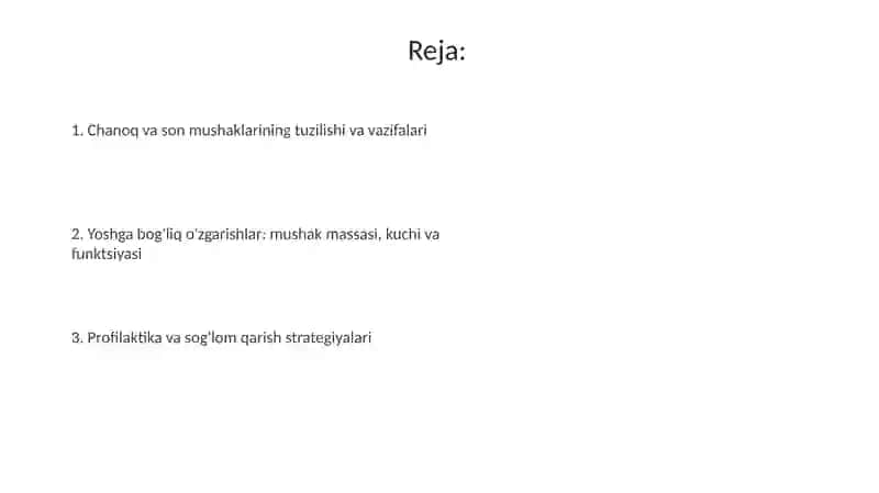 Chanoq va son mushaklari. Ularning yoshga doir xususiyatlari 2