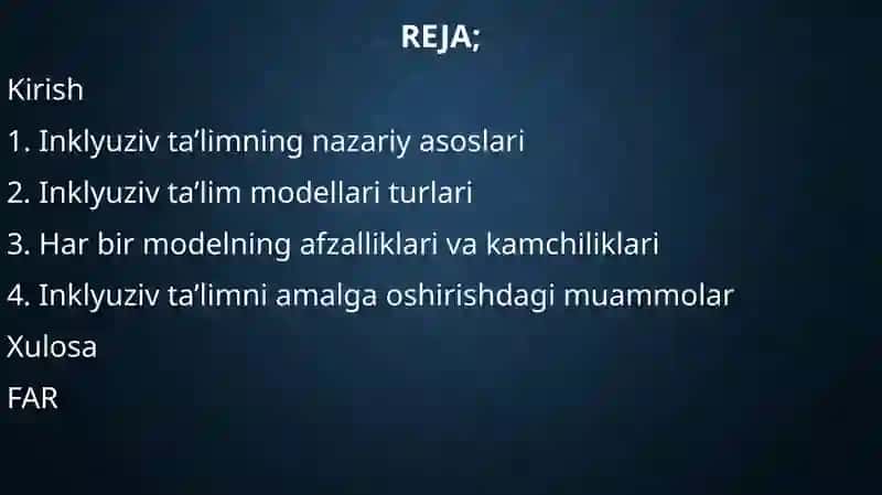 Inklyuziv ta’lim modellari 2