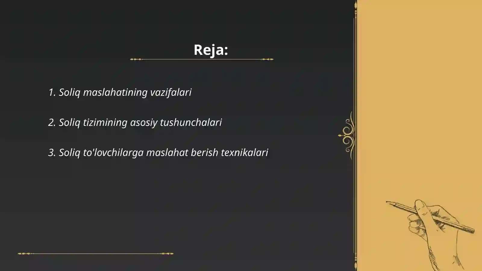 Soliq maslahatlari uslubi asoslari 2