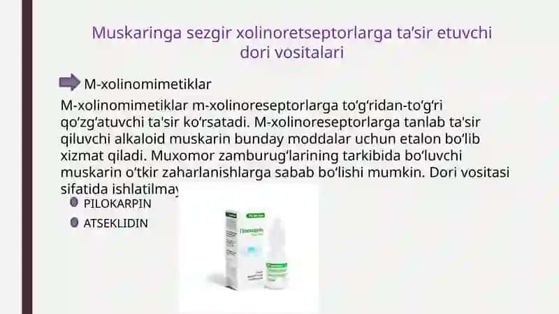 TROPIKAMID DORI VOSITASINING FARMOKOLOGIYASI 2
