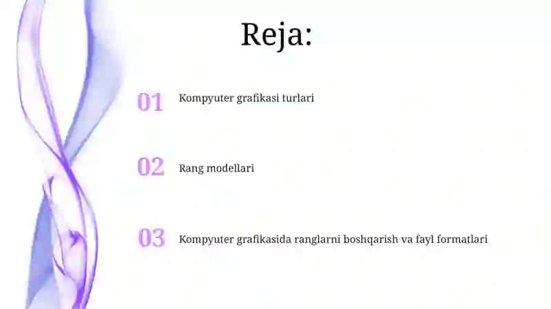 Kompyuter grafikasi turlari va rang modellari 2