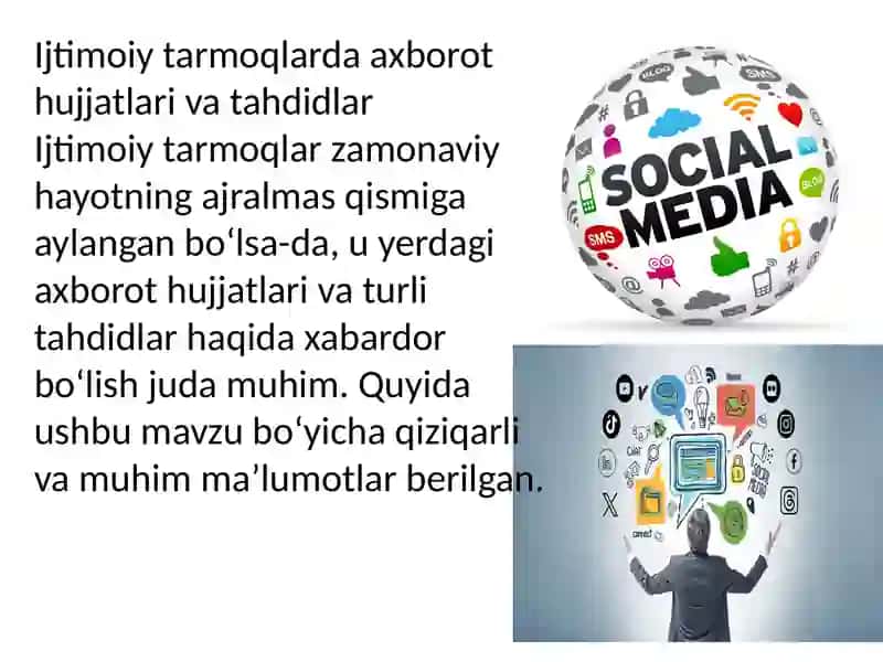 ISHTIMOIY TARMOQLARDA AXBOROT XURUJLARI VA TAHDIDLARI 2