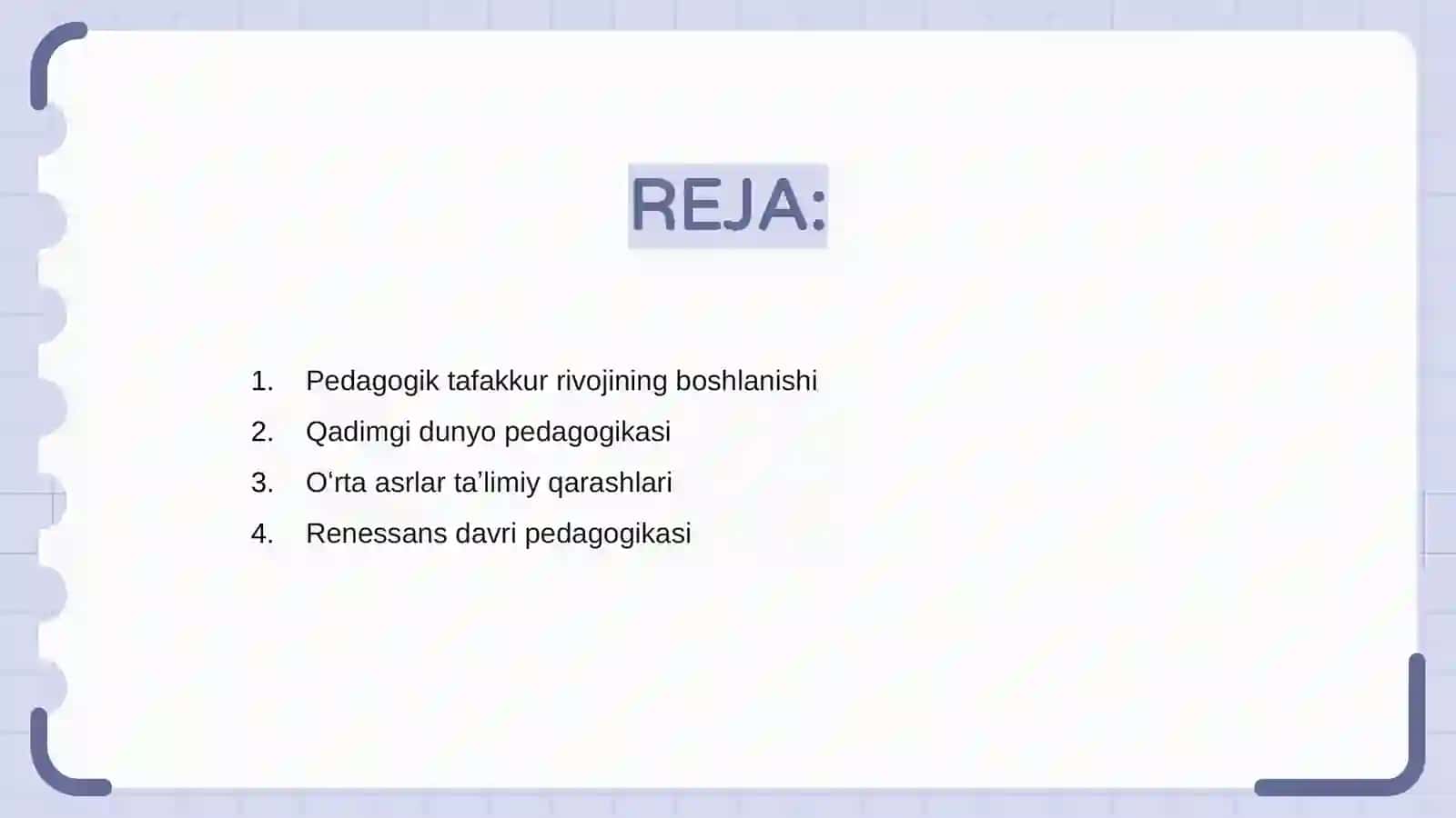 Pedagogik taʼlimot tarixi 2