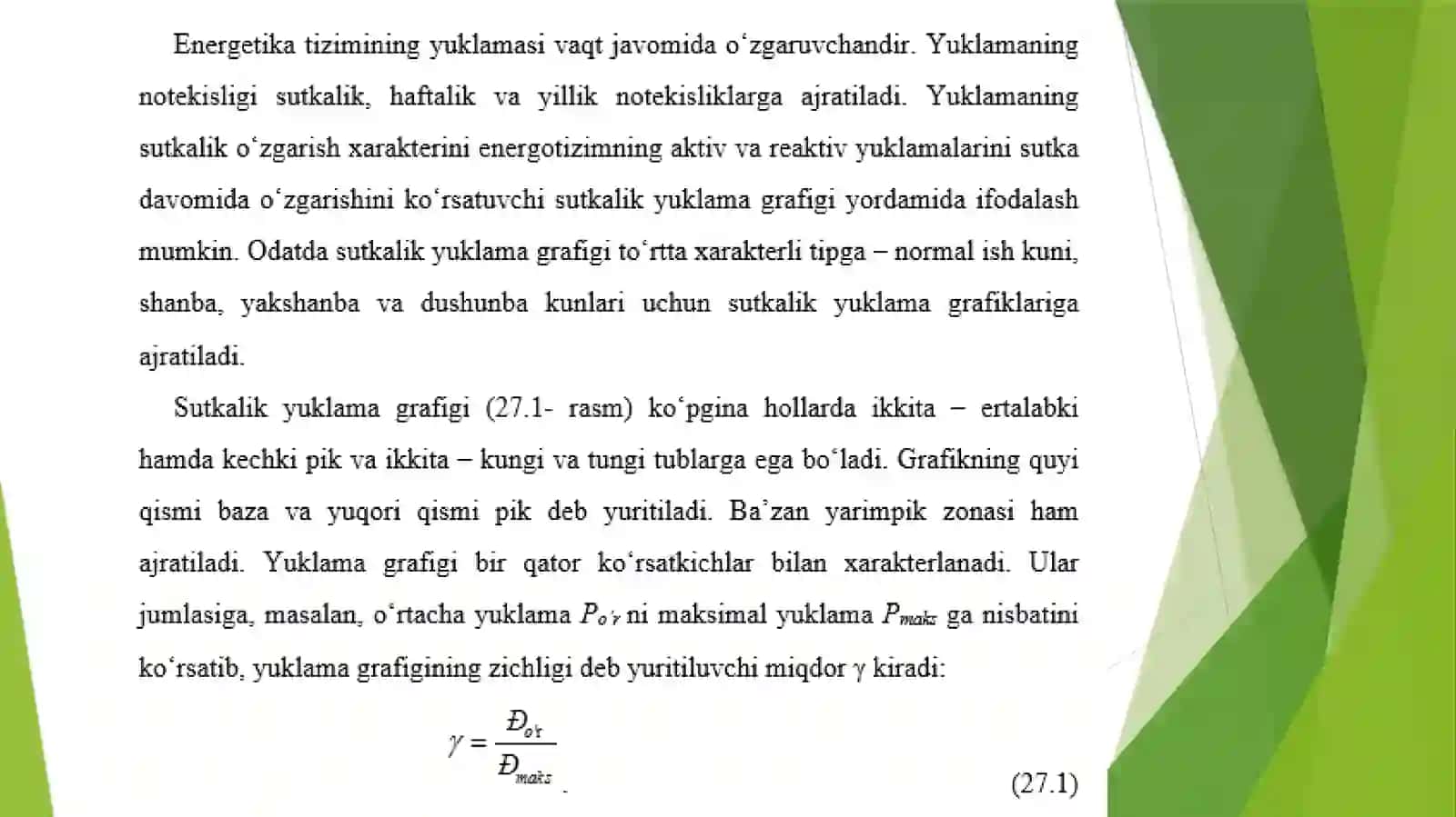 Yuklamagrafigi va yuklamalar 2