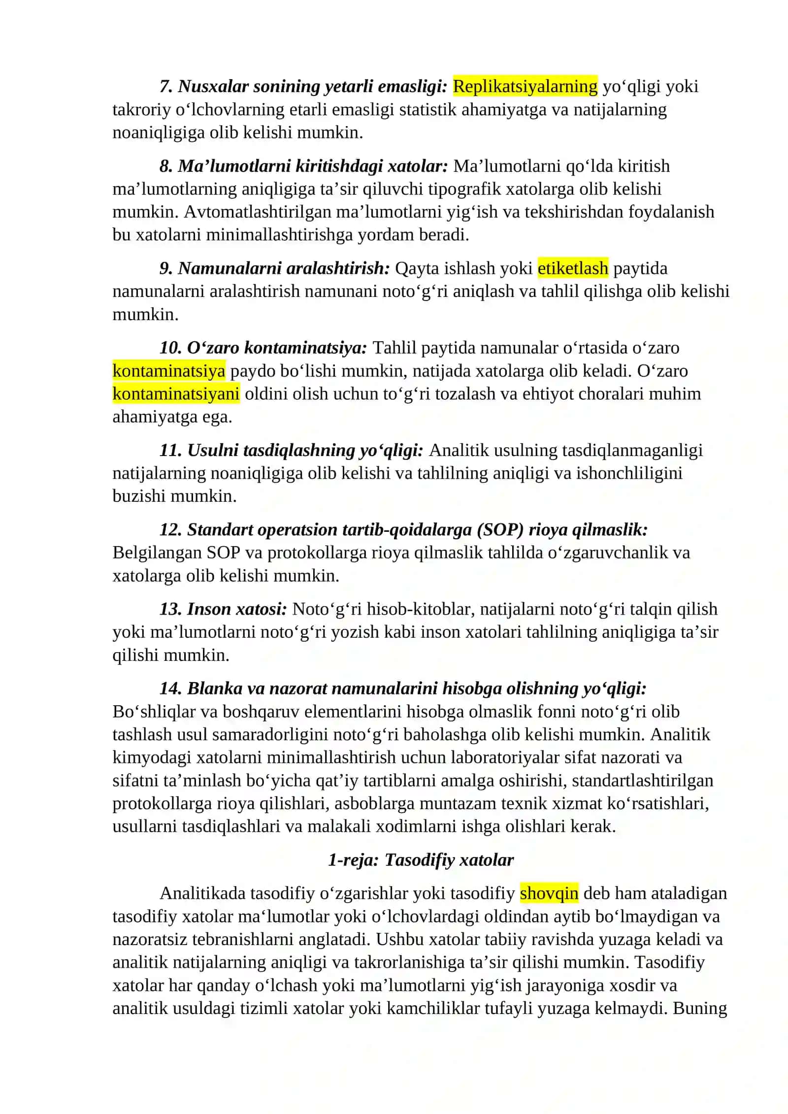 ANALITIK KIMYODA XATOLAR 2