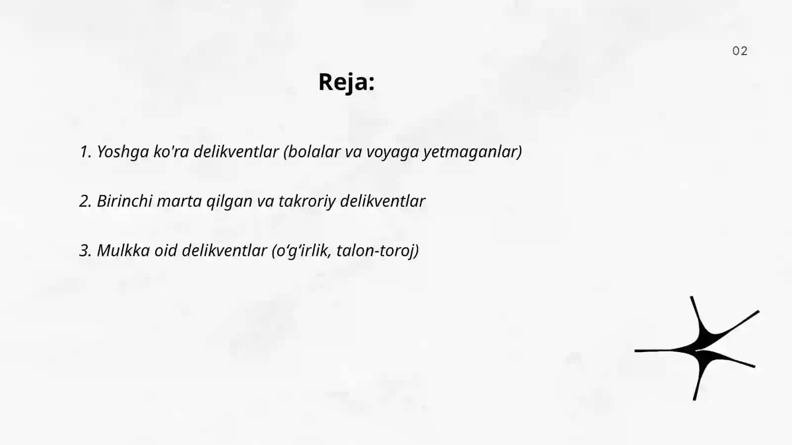 Delikventlarning ko'rinishlari 2