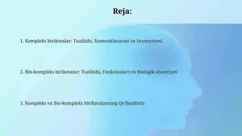 Kompleks birikmalar.Biokompleks birikmalar 2