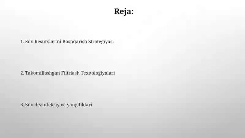 Ichimlik suvining sifatini yaxshilashning zamonaviy usuli 2
