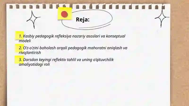 Kasbiy pedagogik refleksiya 2