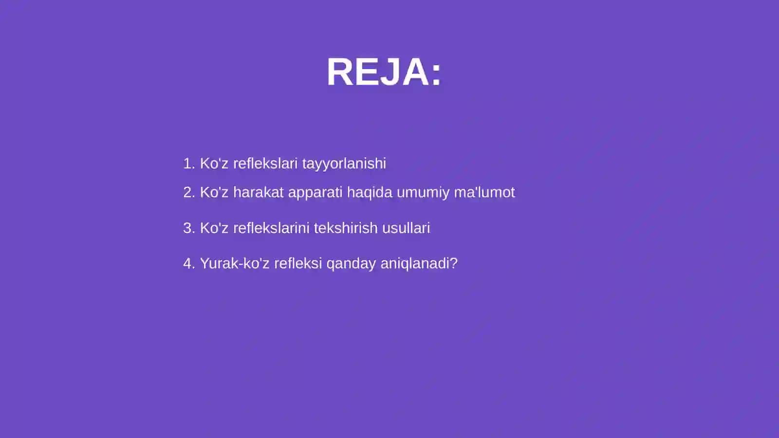 Ko'z reflekslari va ko'z harakat apparatini tekshirish 2