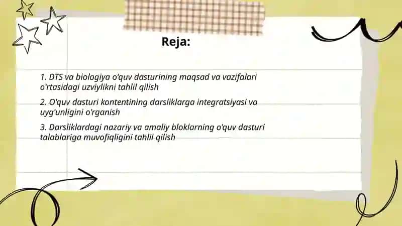Biologiyadan tuzilgan DTS 2