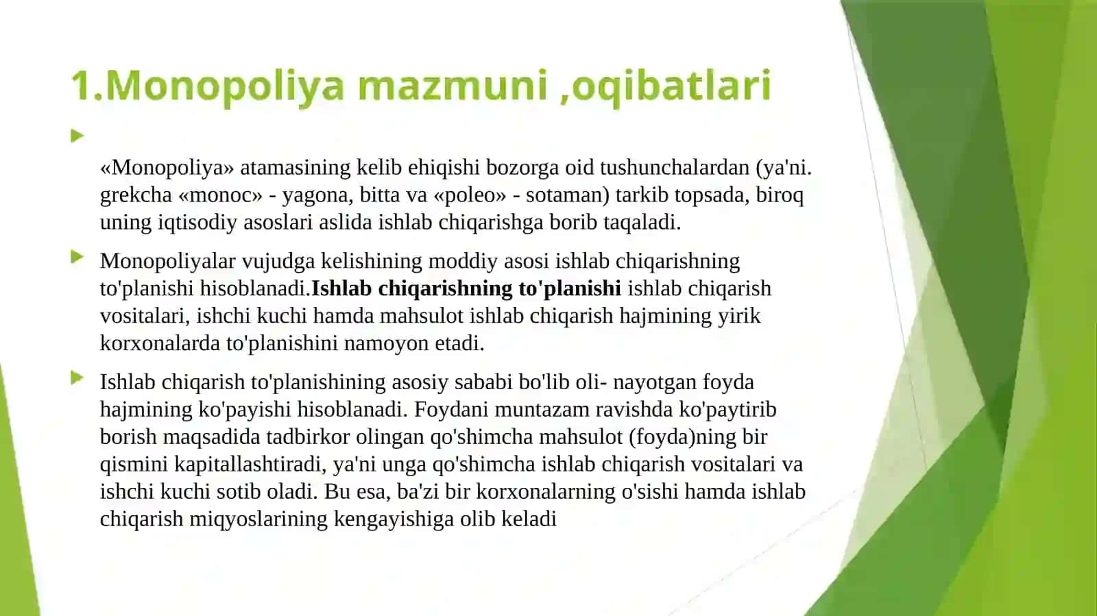 Monopoliyaning iqtisodiy asosi 2