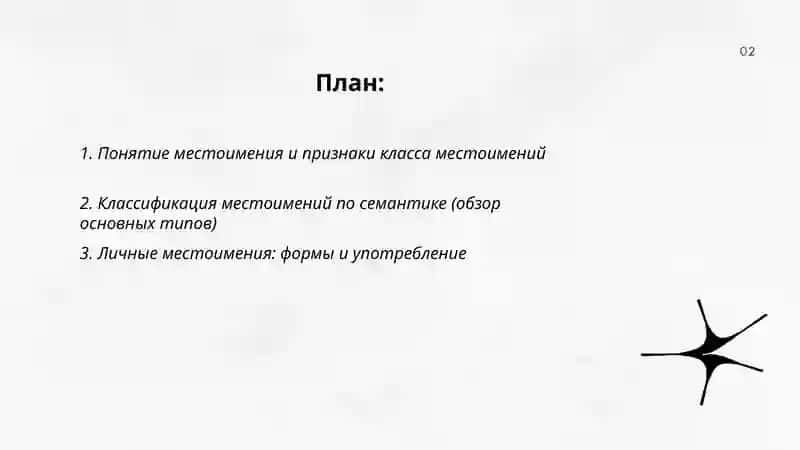 Грамматические материал: Местоимение. Классификация местоимений 2