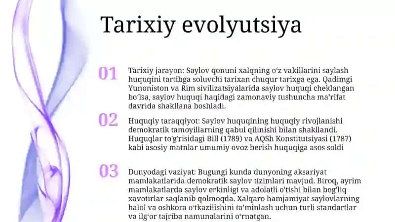Saylov Huquqi Tizimi 2