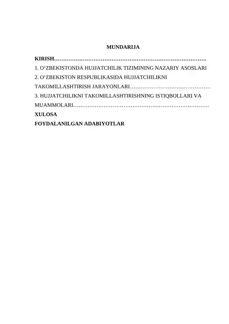 O‘ZBEKISTON RESPUBLIKASIDA HUJJATCHILIKNING TAKOMILLASHUVI 2