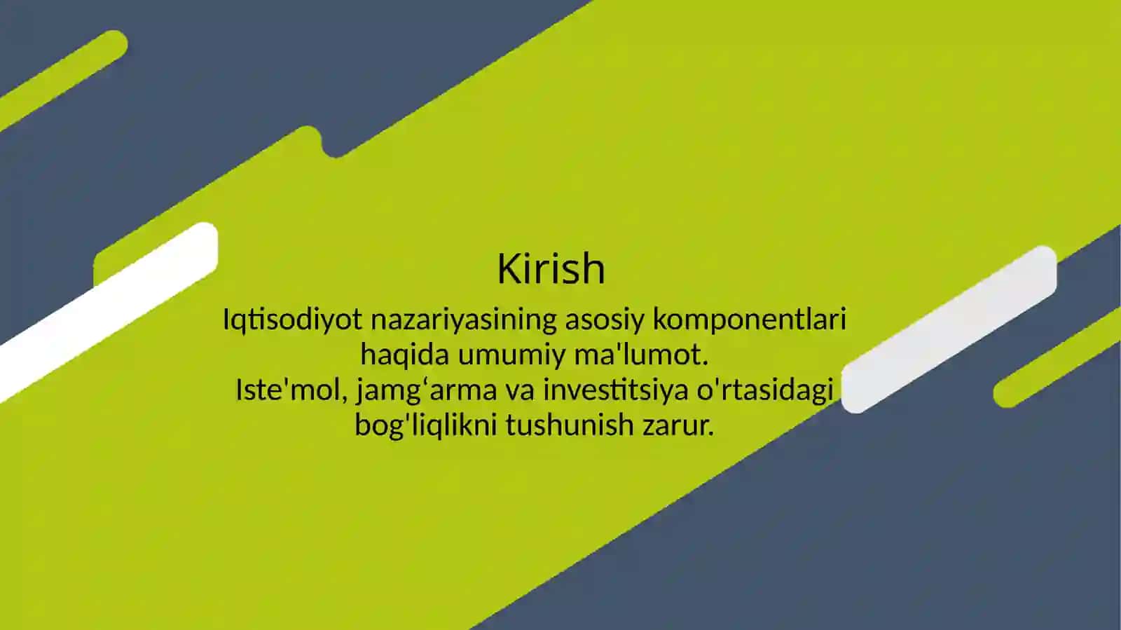 Iste'mol va jamgʻarma, investitsiya 2