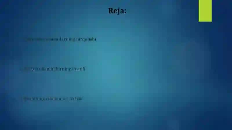 Tabiatdagi elementlarning tarqalishi 2