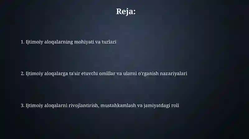 Ijtimoiy munosabatlar tushunchasi 2