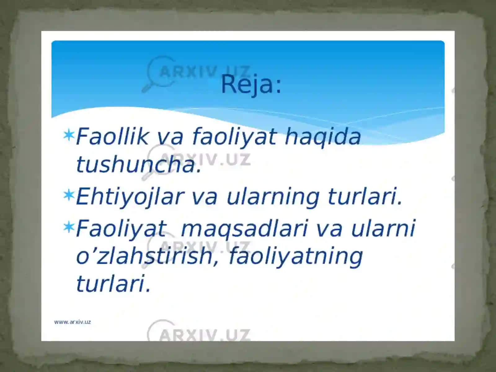 Insonfaoliyat turlari 2