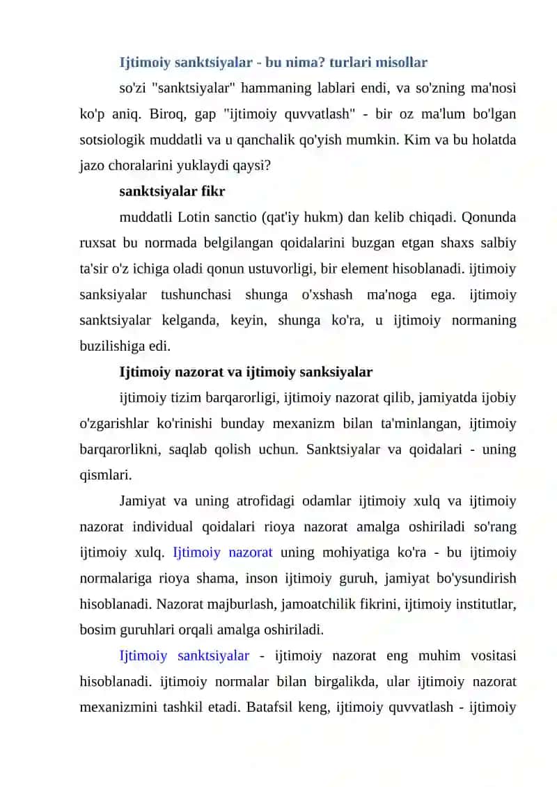 Ijtimoiy Sanktsiyalar 2