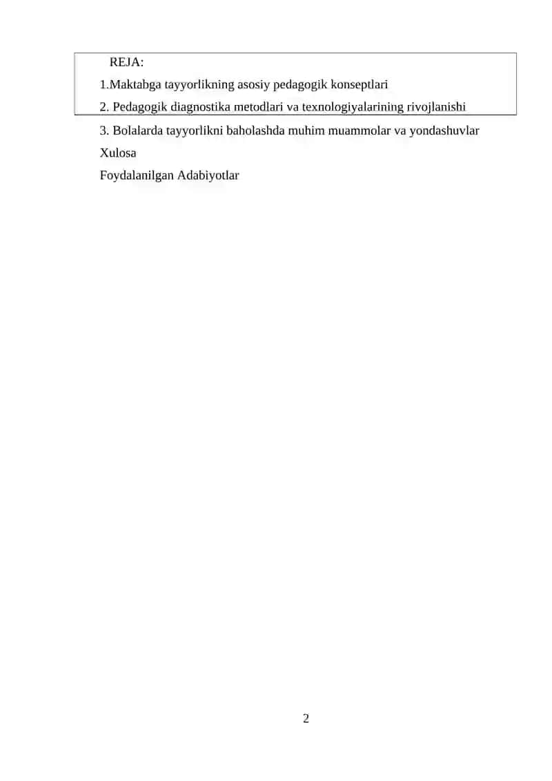 Bolalarni Maktab Ta’limiga Tayyorligini Pedagogik Diagnostika Qilish 2
