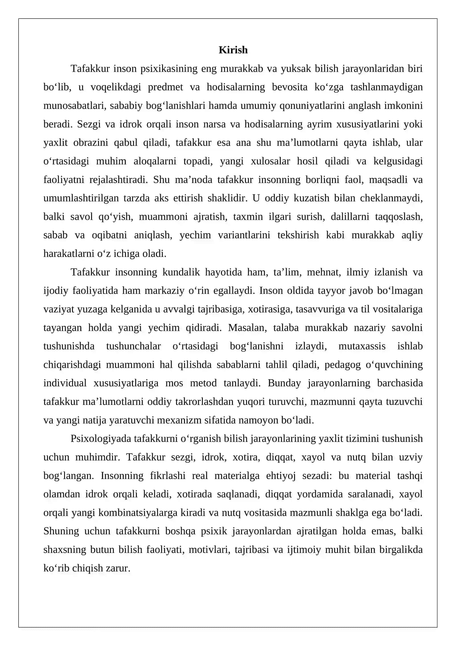 Tafakkur to‘g‘risida umumiy tushuncha 2