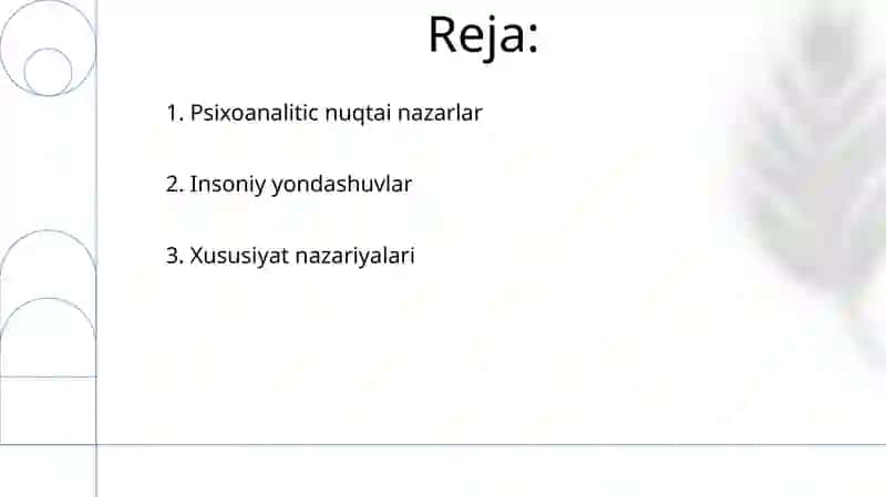 Chet el psixalogiyasida shaxs nazariyasi 2