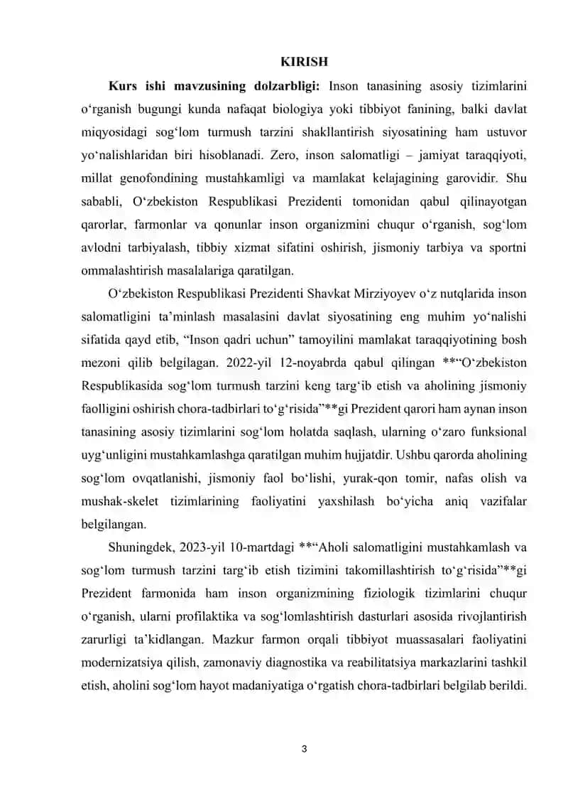 INSON TANASINING ASOSIY TIZIMLARI 2