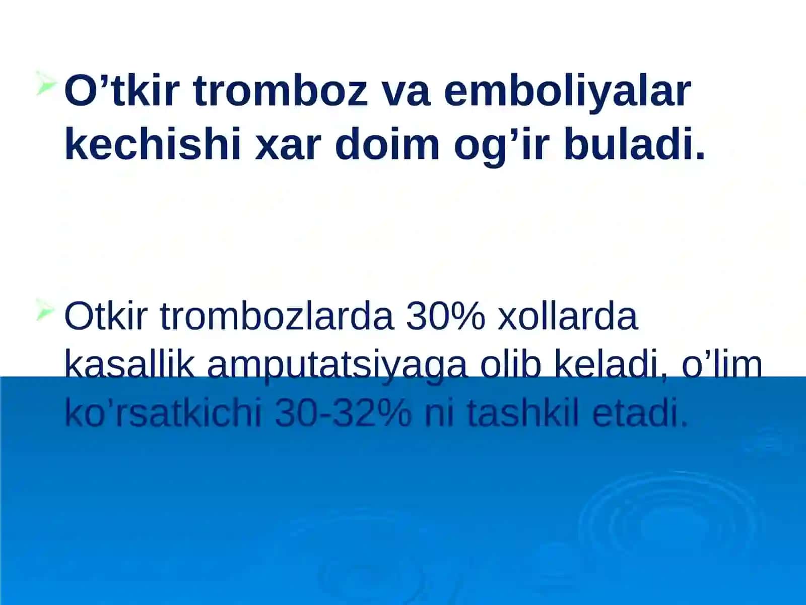 O‘tkir arterial trombozva emboliyalar 2