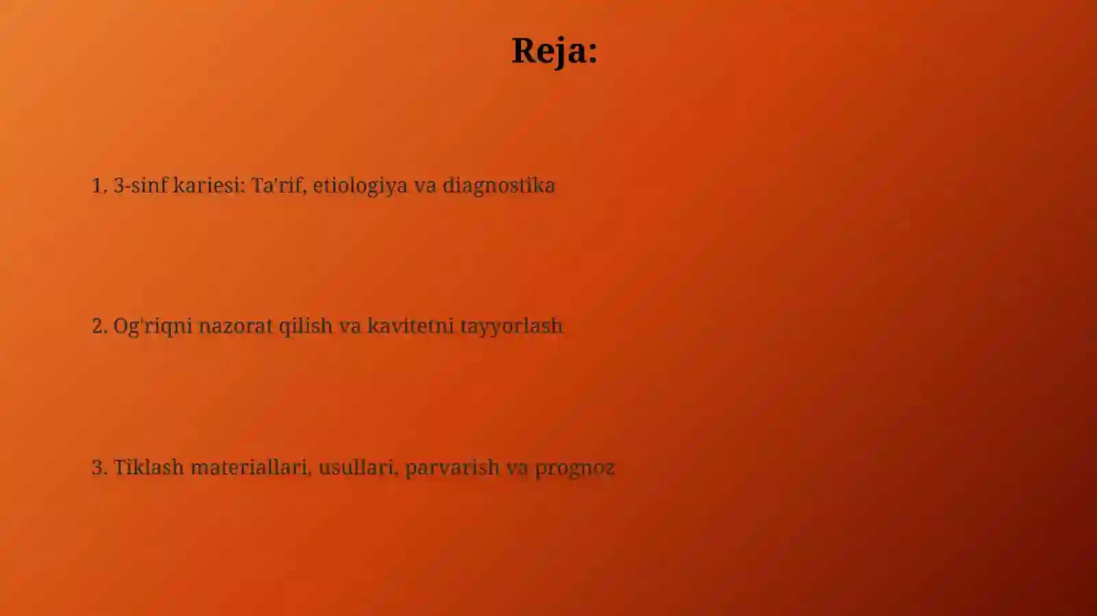 3chi sinf karioz kovakni charxlash va plombalash 2