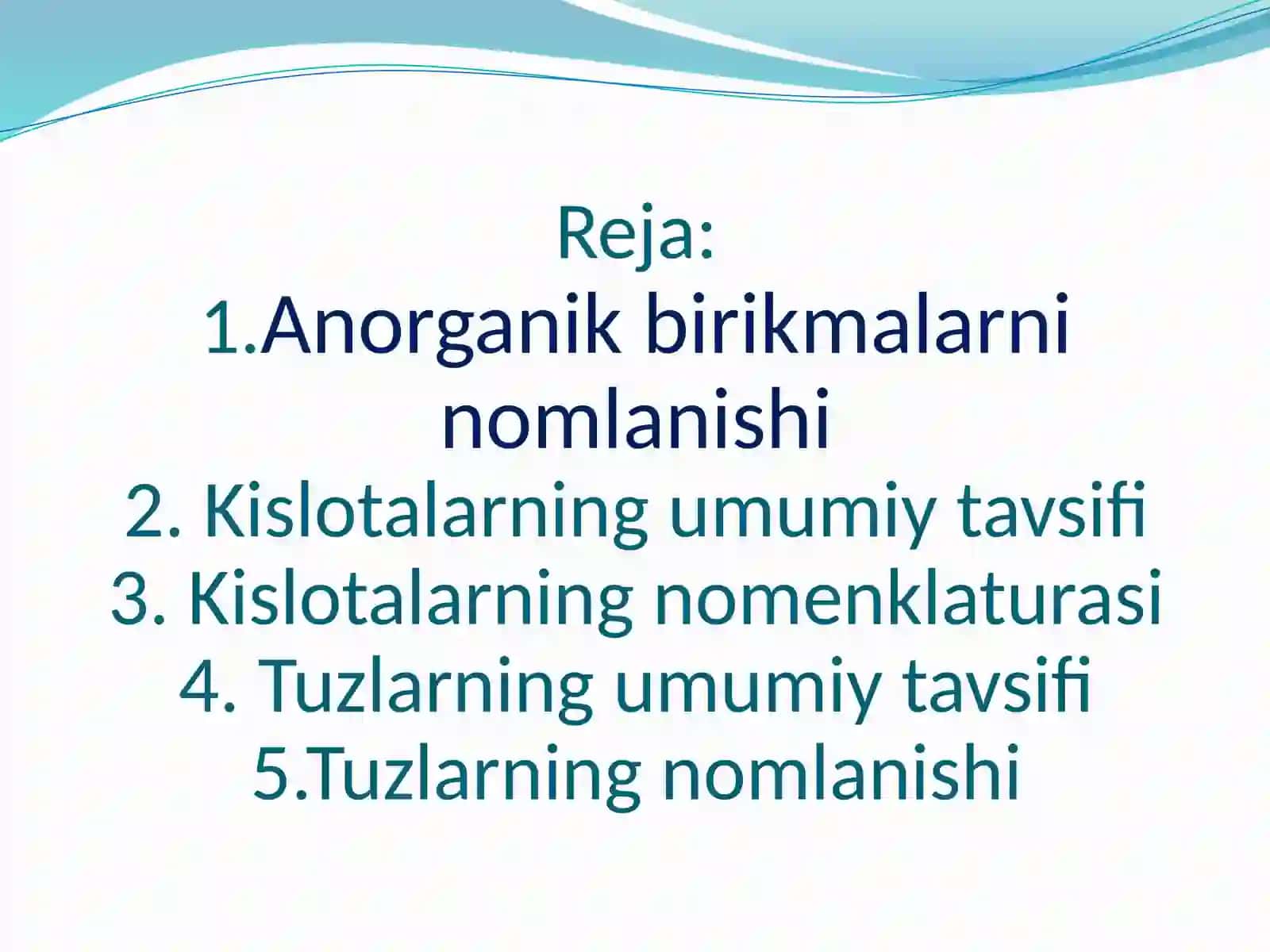 Anorganik birikmalarni nomlanishi 2