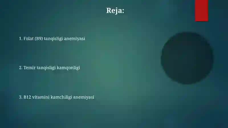 B12, B9 tanqisligi anemiyasi 2