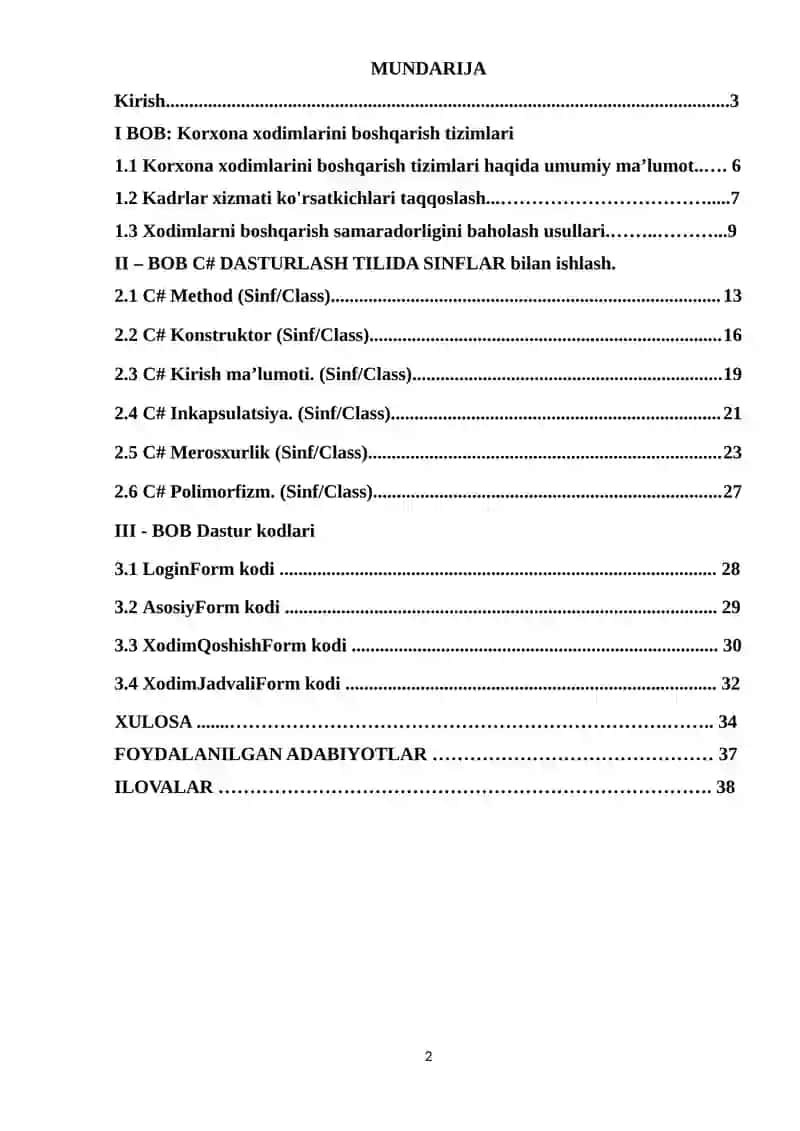 Korxona xodimlarini boshqarish tizimlari 2