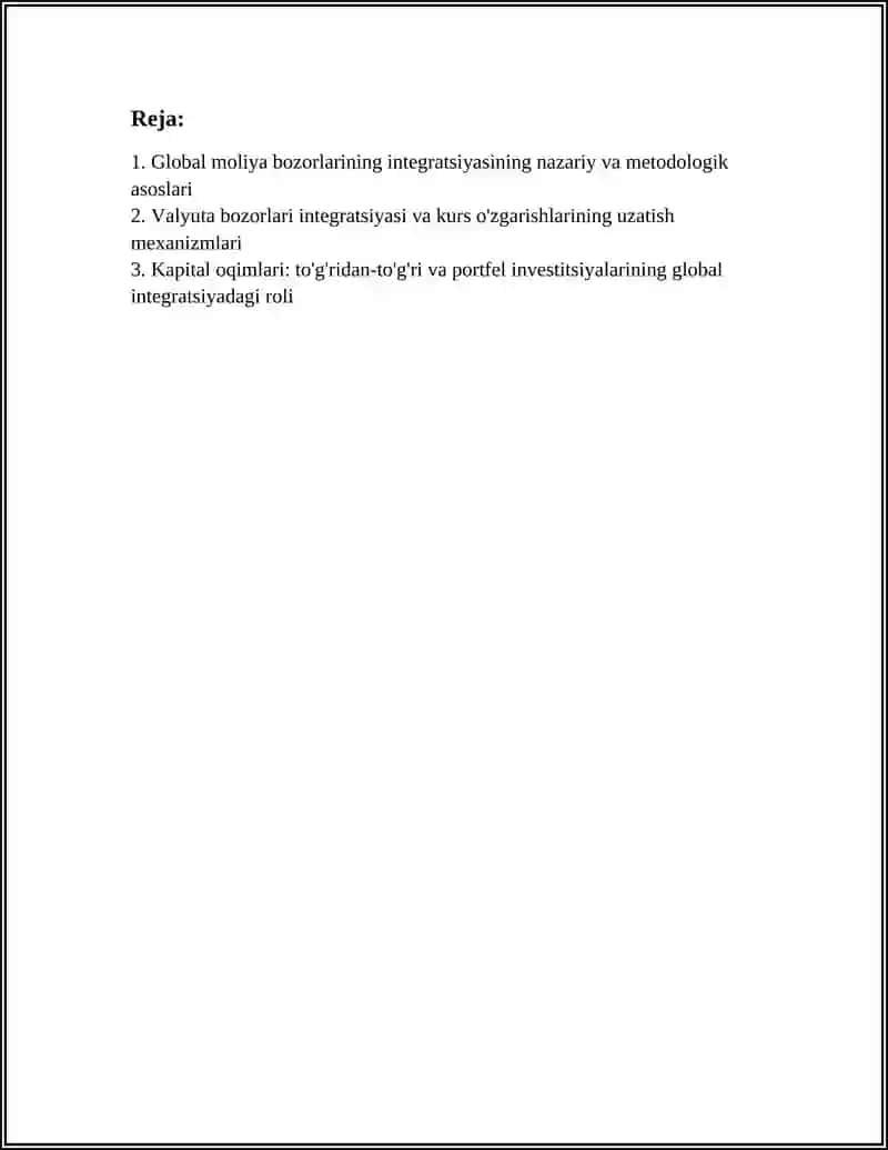 MOLYA BOZORLARINING GLOBAL INTEGRATSIYASI 2